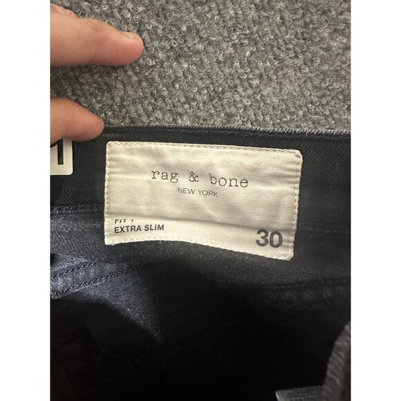 Rag + Bone Extra Slim Fit 1 Black Wash Jeans Mens 30 Casual Made in the USA - Picture 8 of 9